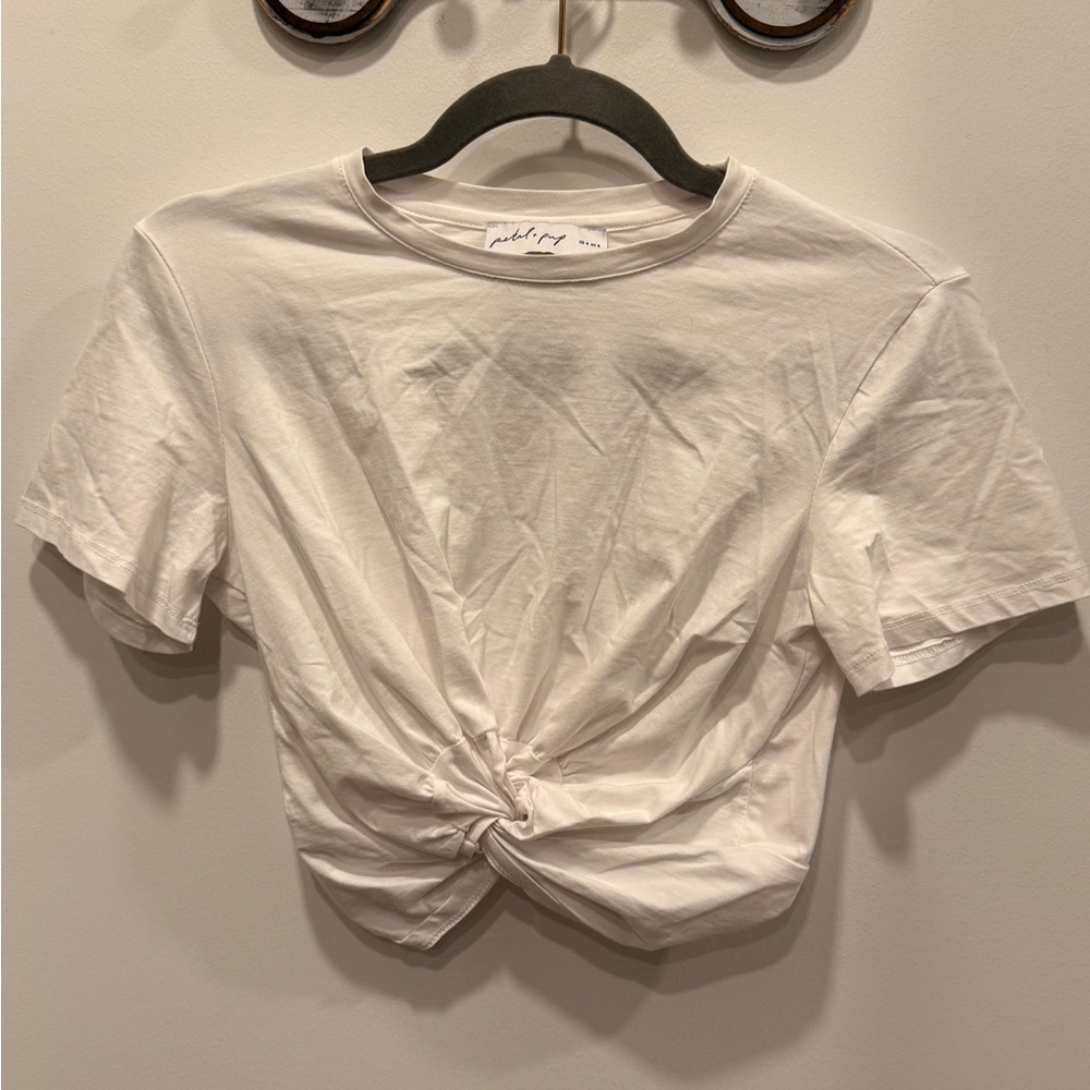 White Twist Front Crop Top from Petal & Pup